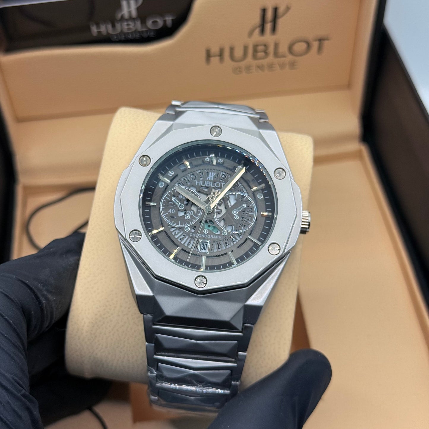 Hublot Diamond Cut Black Dial