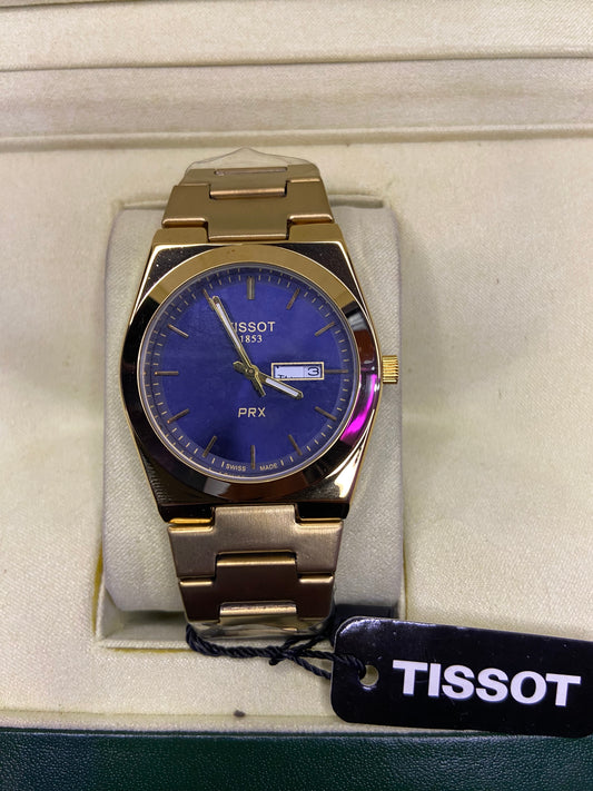 Tissot Prx 1853 gold With Blue Dial