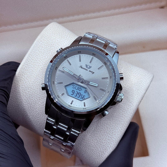 Dual Time Watch Truetone With sliver Dial