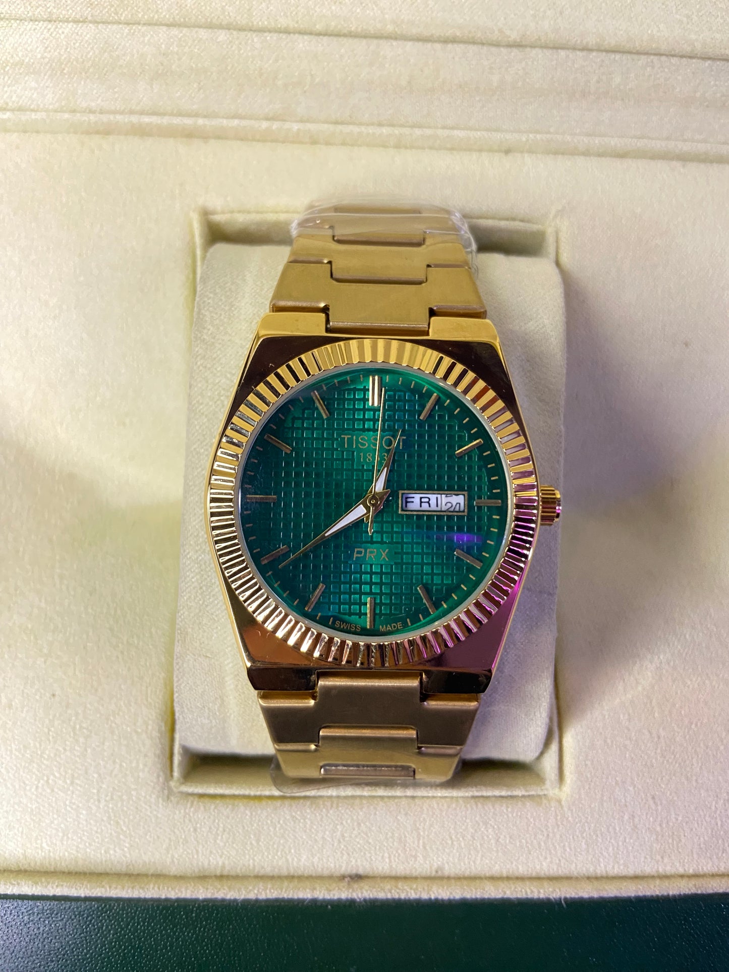 Tissot Prx 1853 gold With green Dail