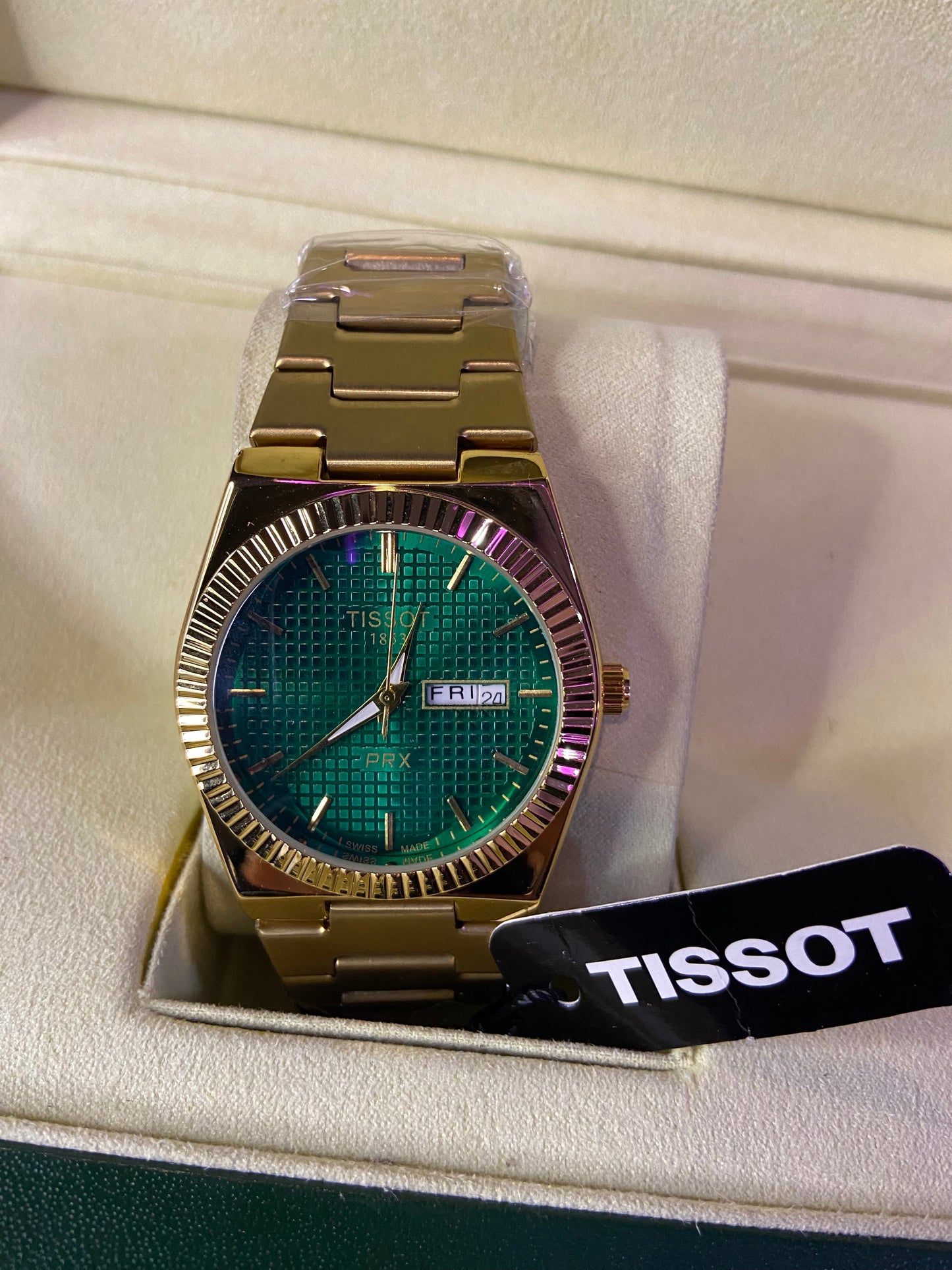 Tissot Prx 1853 gold With green Dail