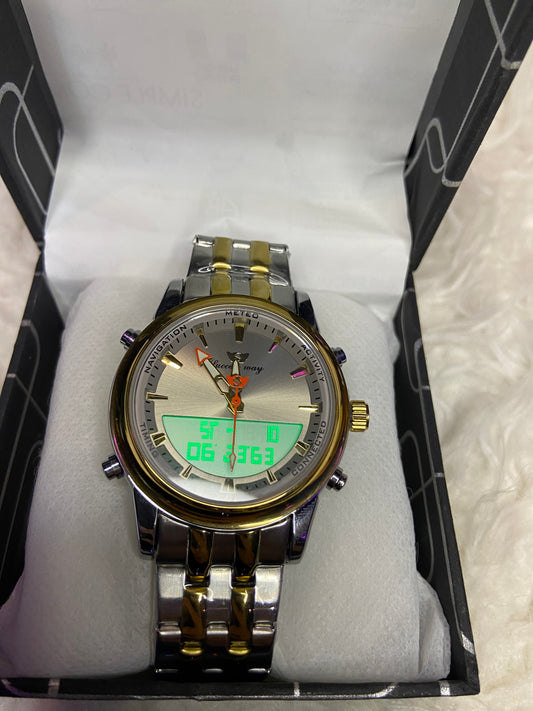 Dual Time Watch Truetone With golden Dial