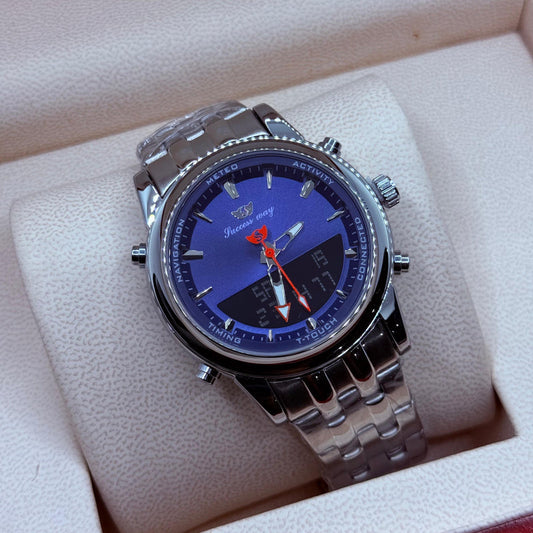 Dual Time Watch Truetone With Blue Dial