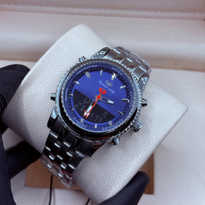 Dual Time Watch Truetone With Blue Dial