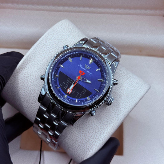 Dual Time Watch Truetone With Blue Dial